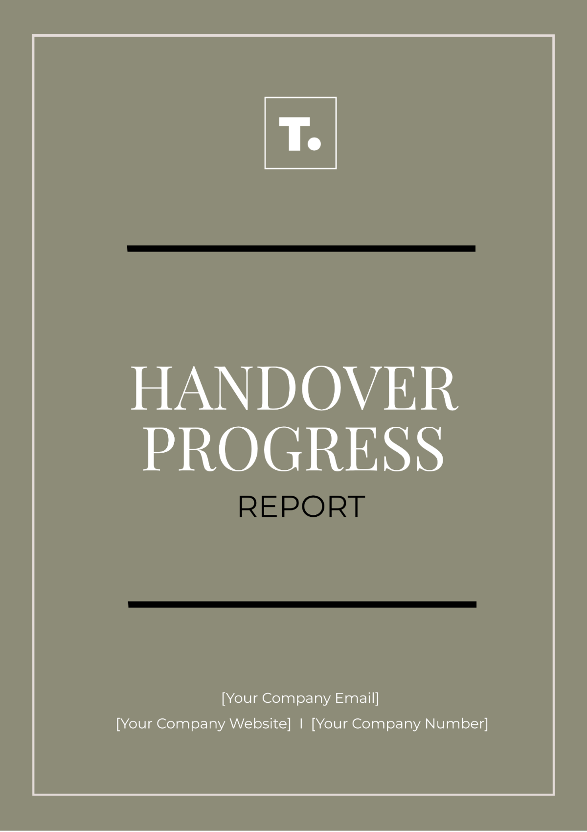 Handover Progress Report Template