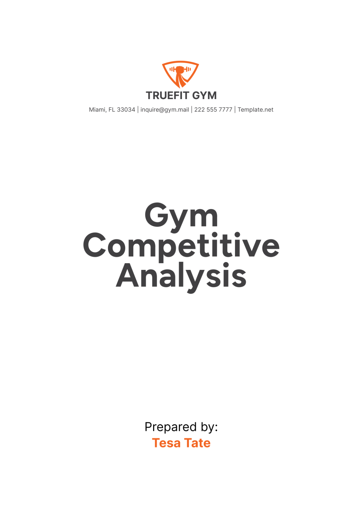 Gym Competitive Analysis Template - Edit Online & Download