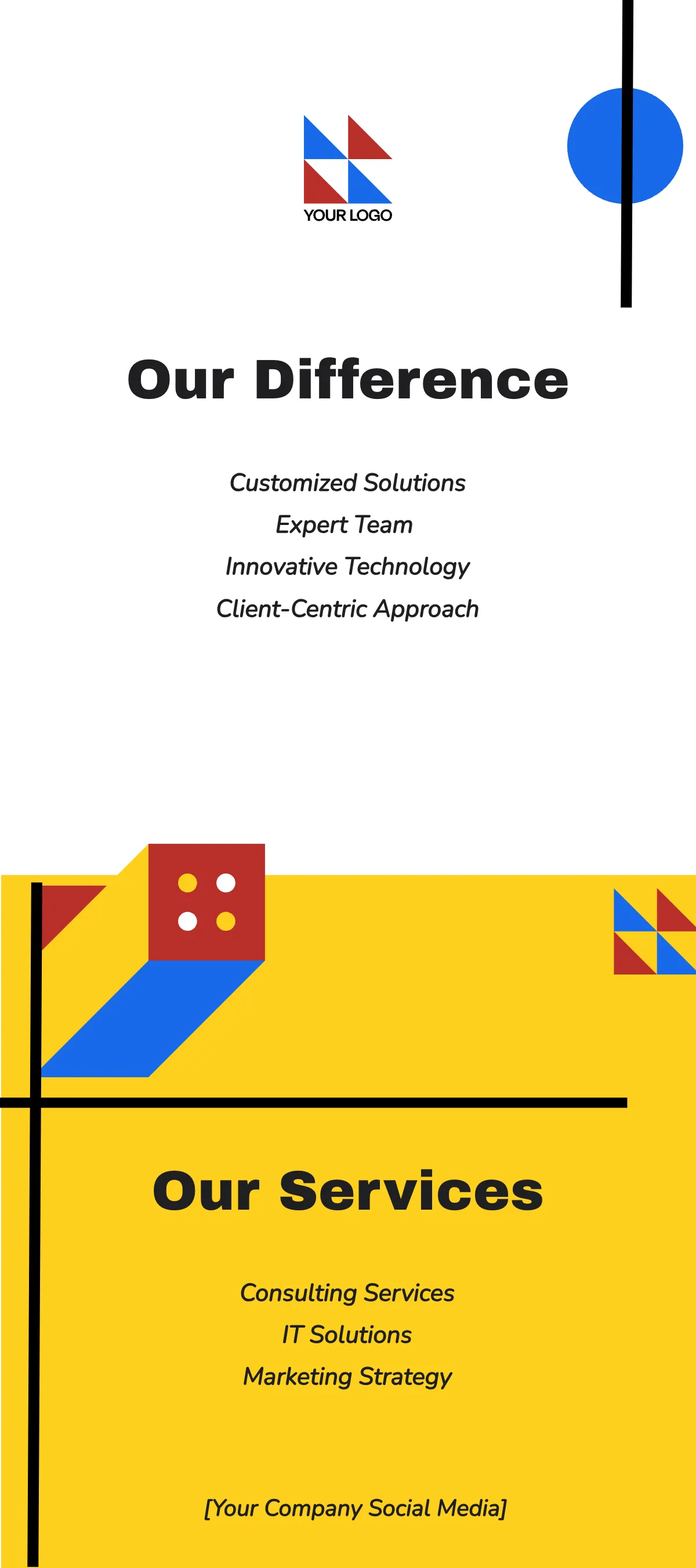 Free Bauhaus Rack Card Template to Edit Online