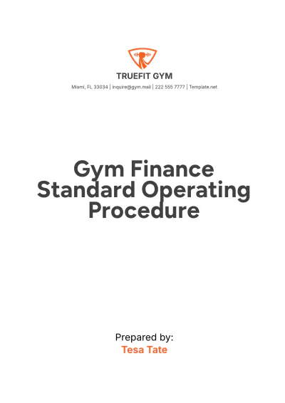 Free Gym Finance Standard Operating Procedure Template to Edit Online