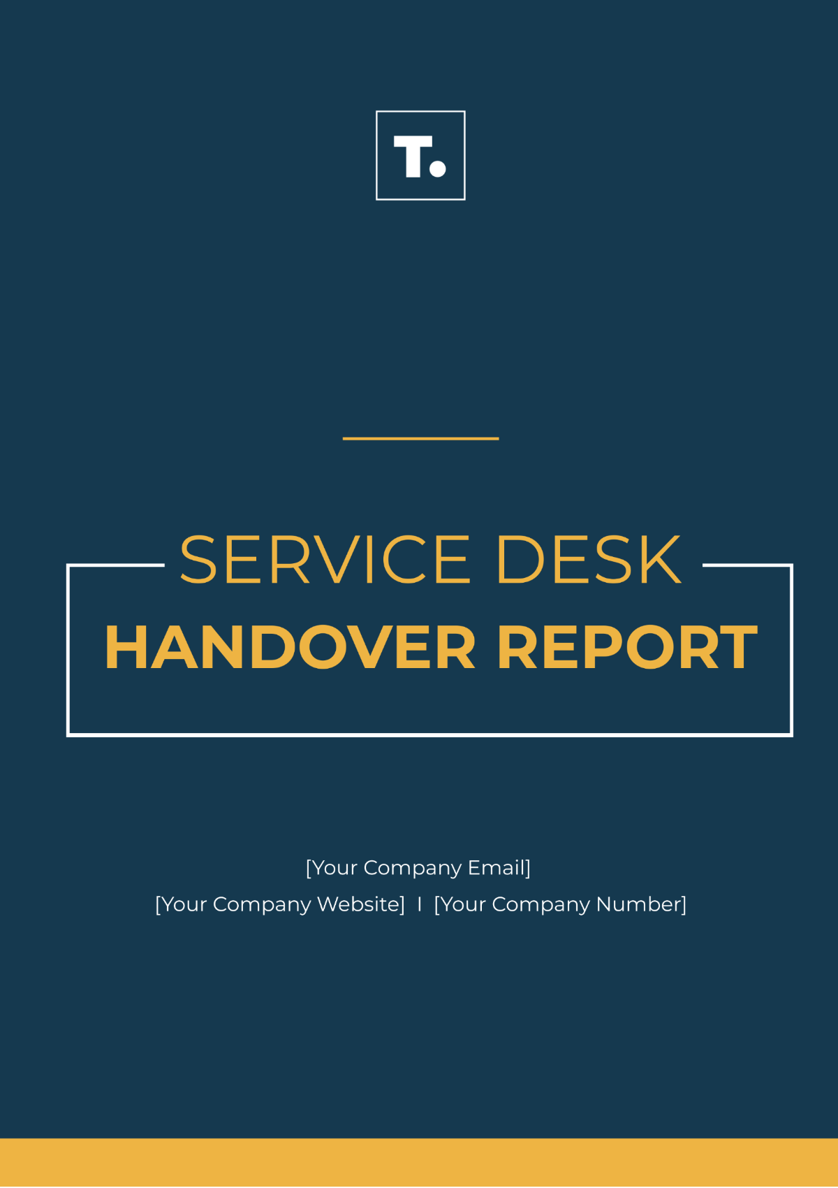 Service Desk Handover Report Template