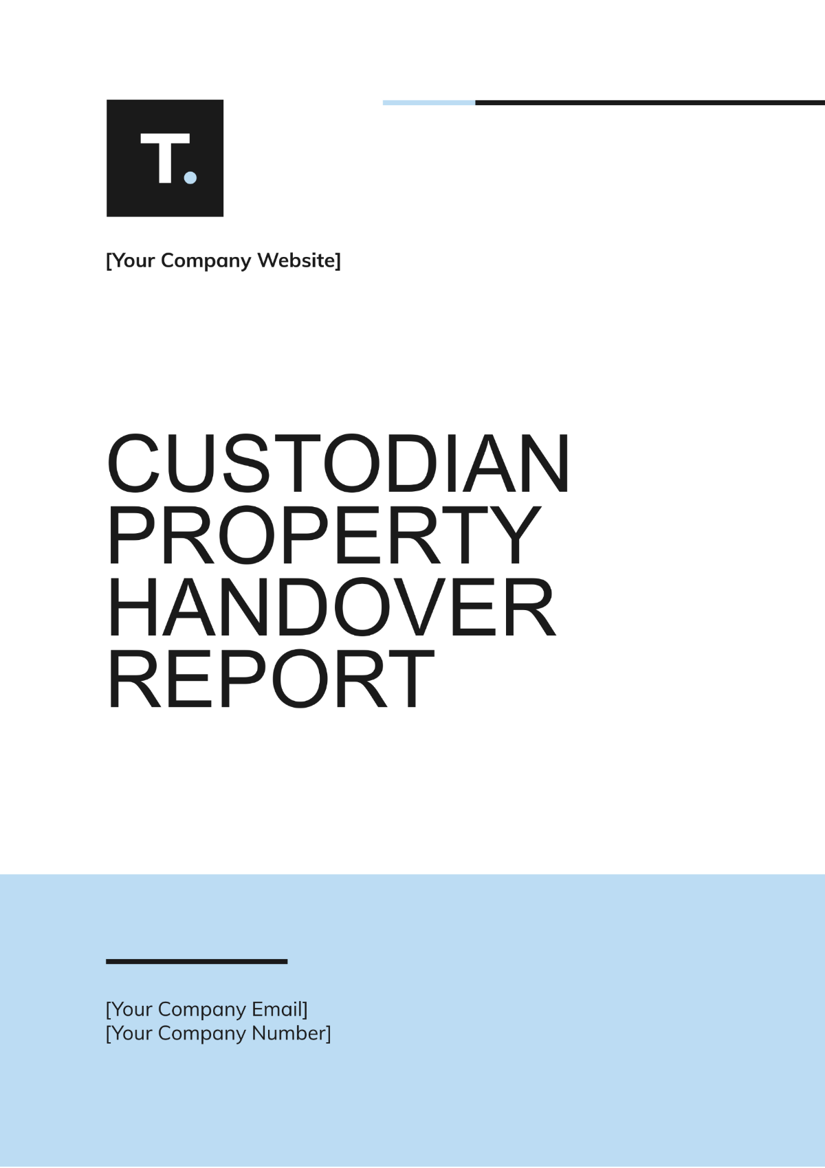 Custodian Property Handover Report Template