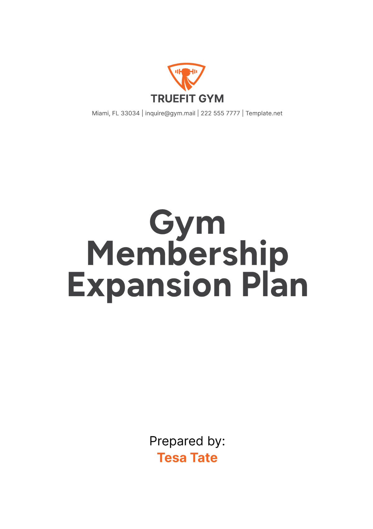 Gym Membership Expansion Plan Template - Edit Online & Download