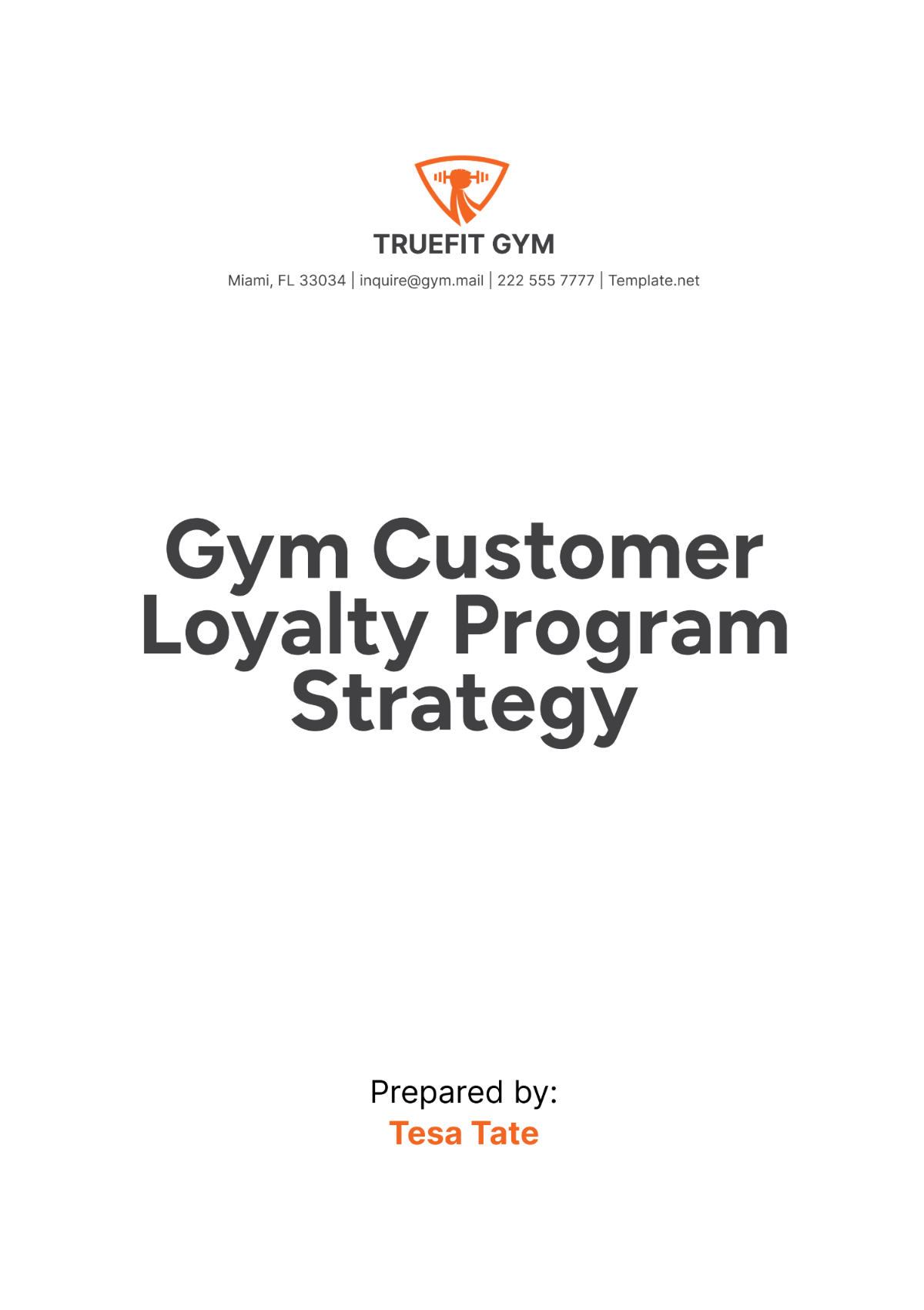 Gym Customer Loyalty Program Strategy Template - Edit Online & Download