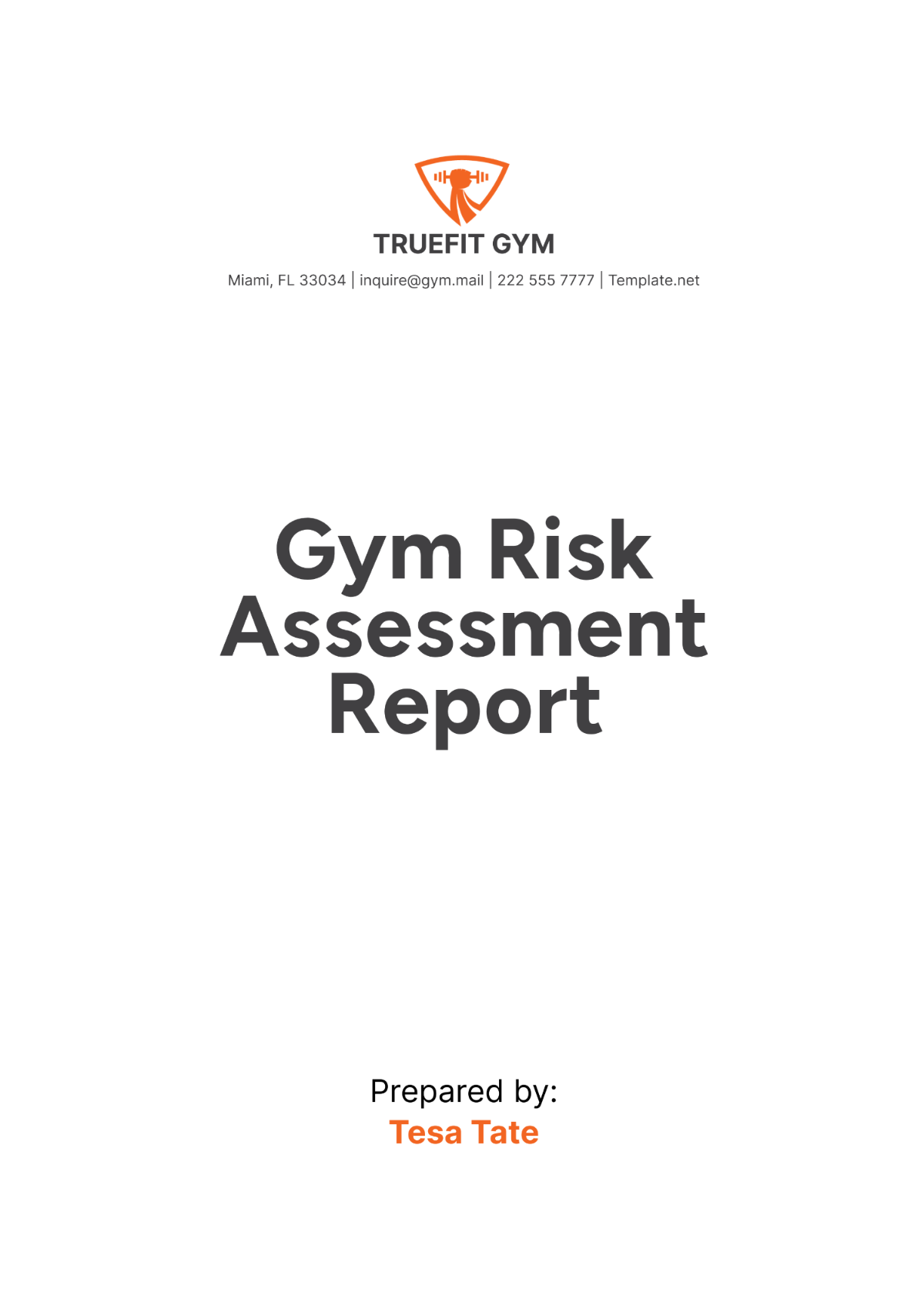 Gym Risk Assessment Report Template - Edit Online & Download