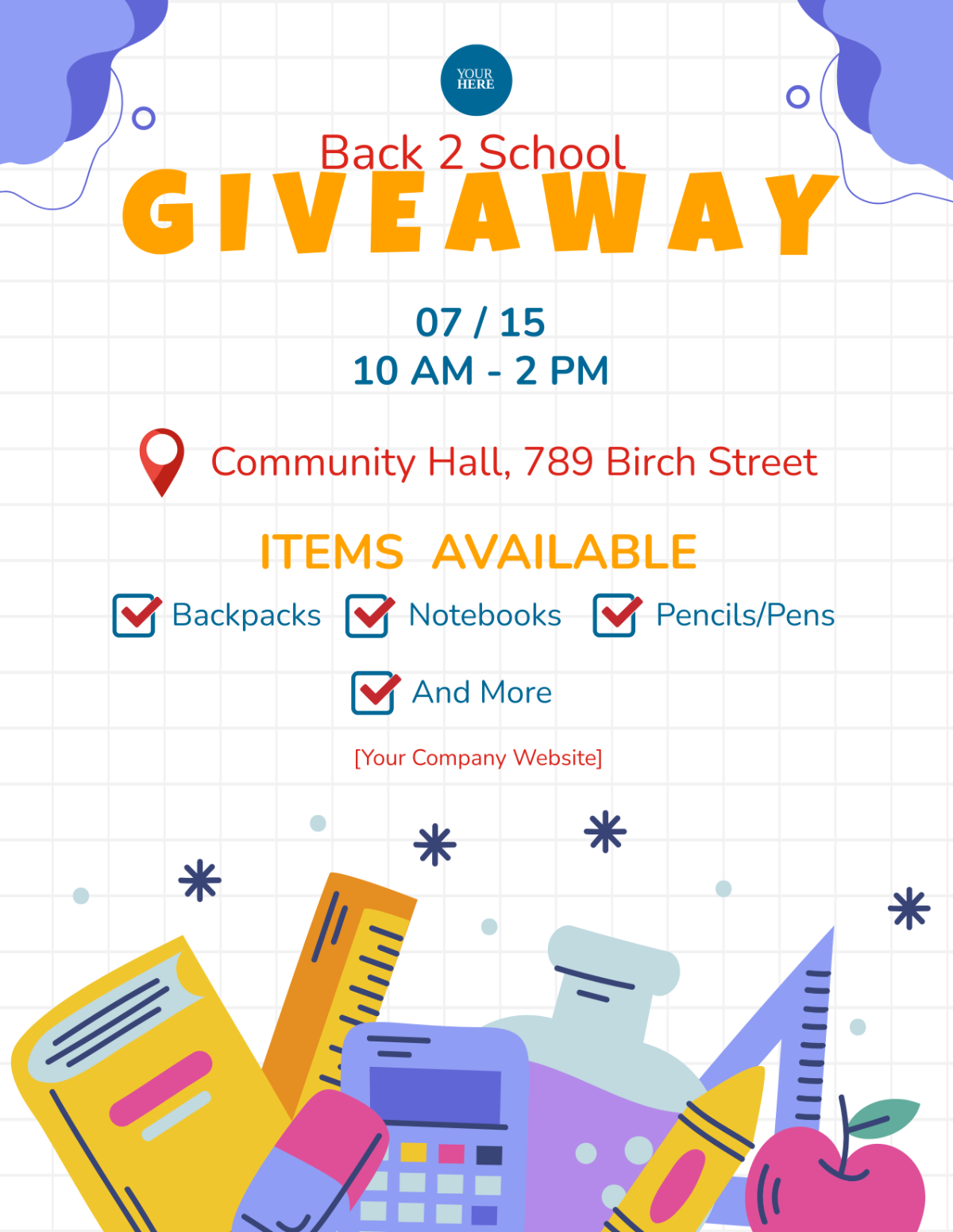 Back to School Giveaway Flyer