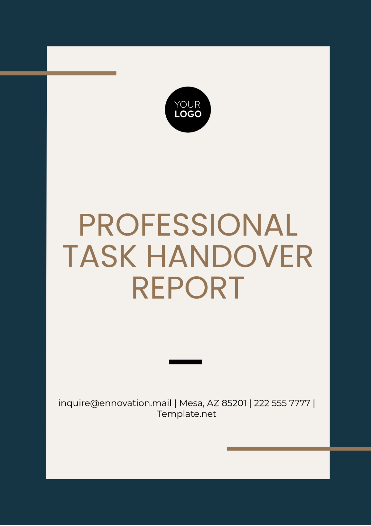 Professional Task Handover Report Template - Edit Online & Download