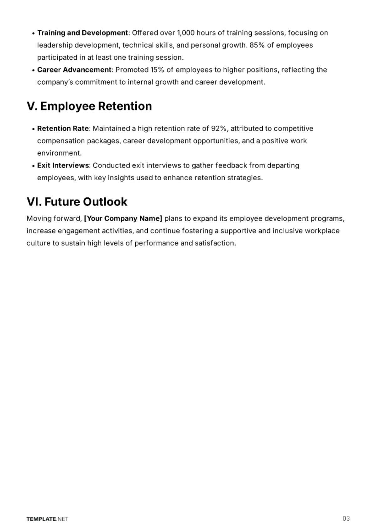 Free Quarterly Employee Review Report Template to Edit Online