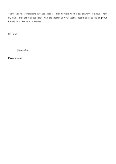Free Manufacturing Application Cover Letter to Edit Online