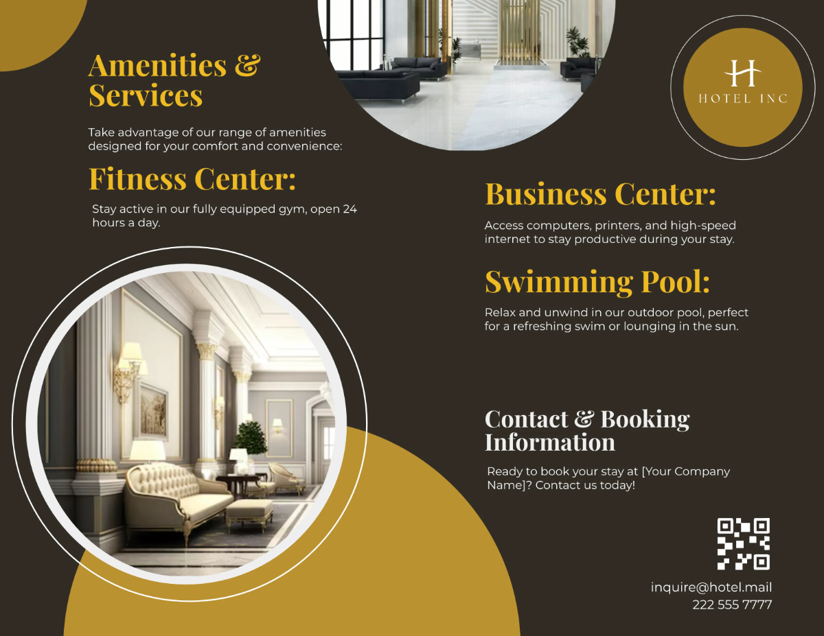 Free Hotel Bi-Fold Brochure Template to Edit Online