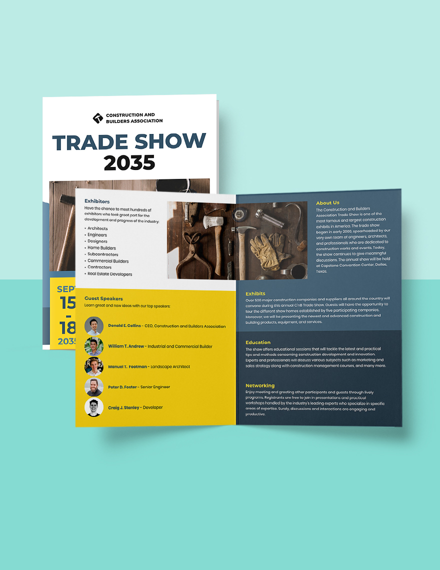 Builders Trade Show Bi-Fold Brochure Template