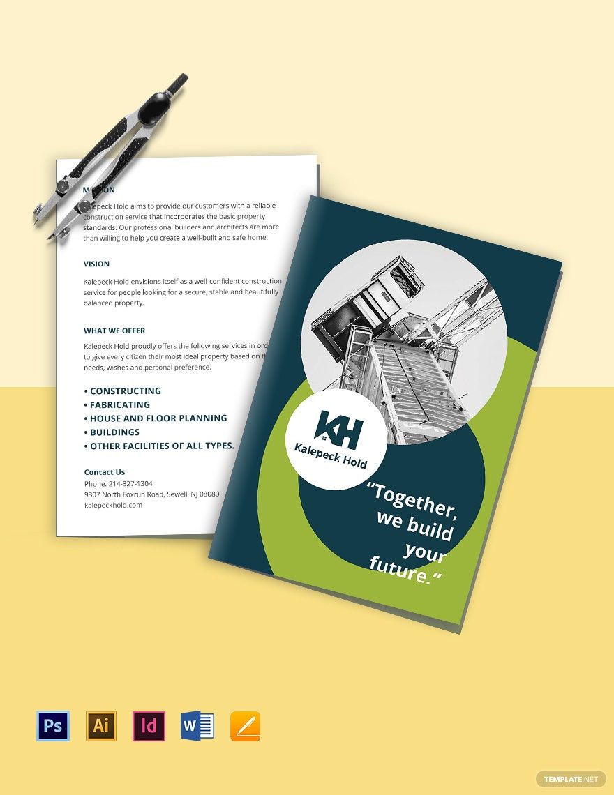 Contractor Bi-Fold Brochure Template