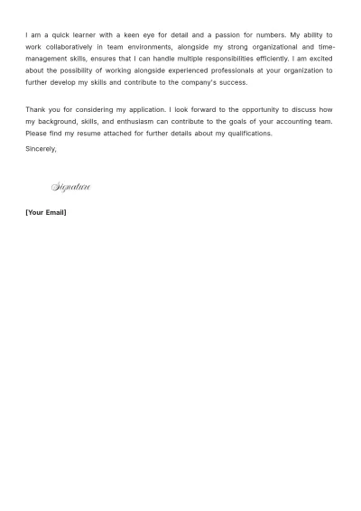 Free Accountant Cover Letter For Fresher to Edit Online