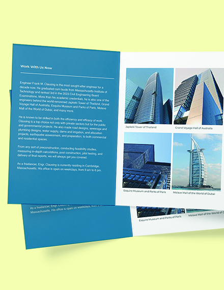 Civil engineer TriFold Brochure Template editable