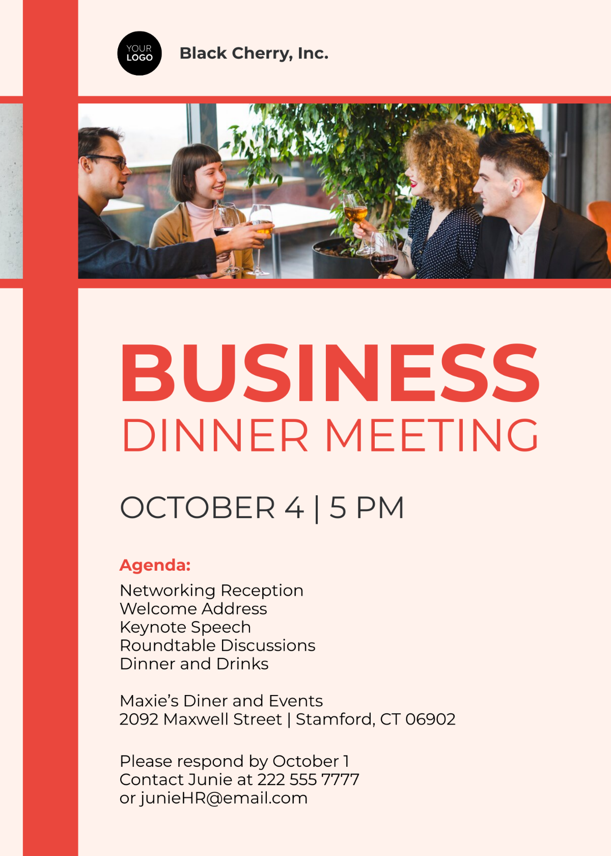 Business Dinner Meeting Invitation