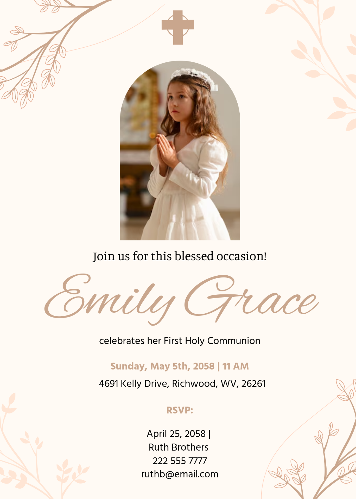 Free First Holy Communion Invitation Template To Edit Online Free First Holy Communion Invitation Template To Edit Online