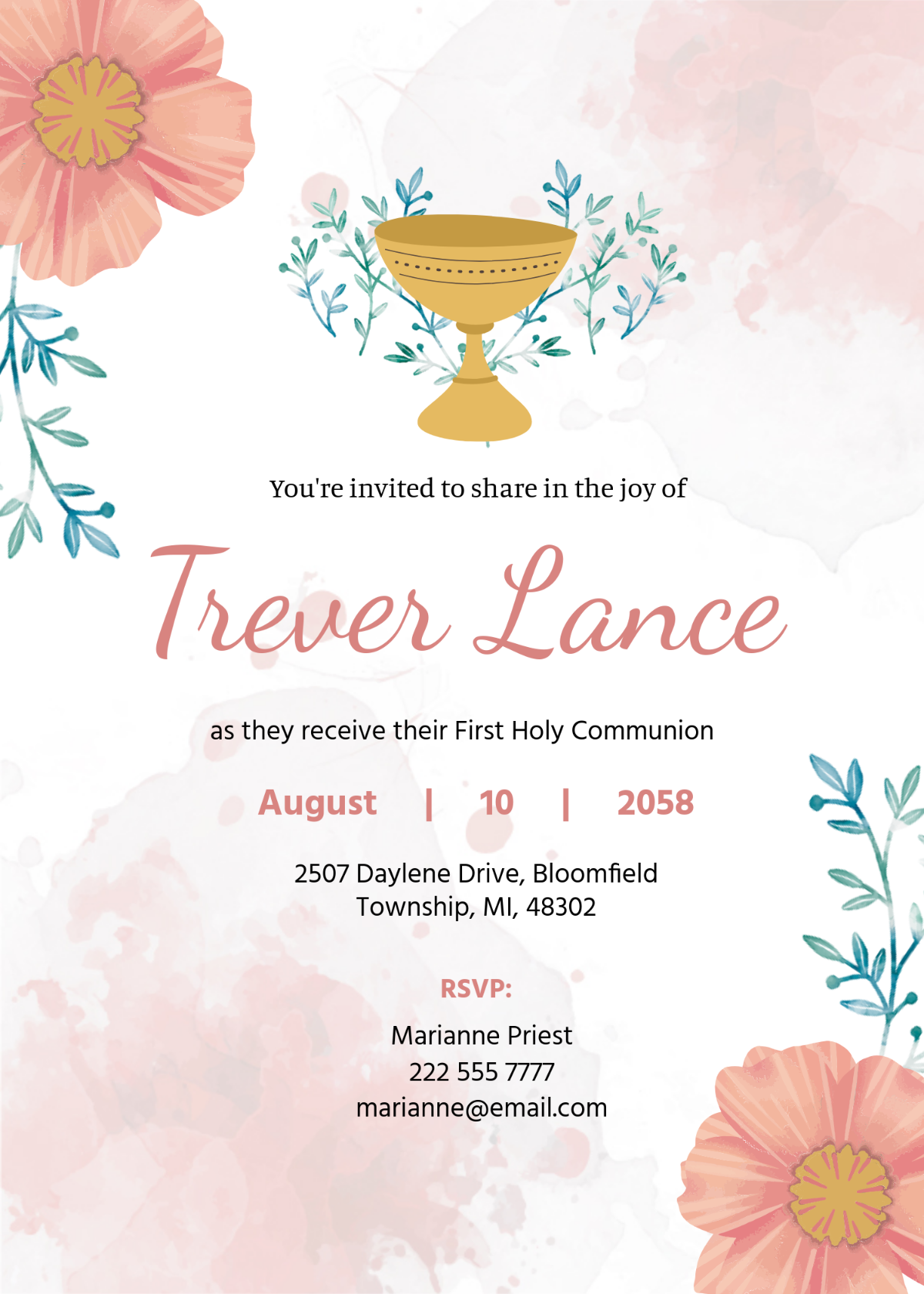 Free First Communion Invitation Templates Editable And Printable Free First Communion Invitation Templates Editable And Printable