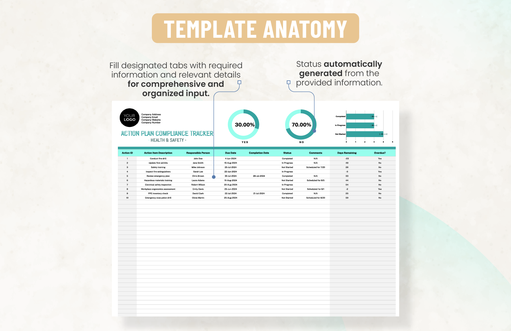 Health & Safety Action Plan Compliance Tracker Template