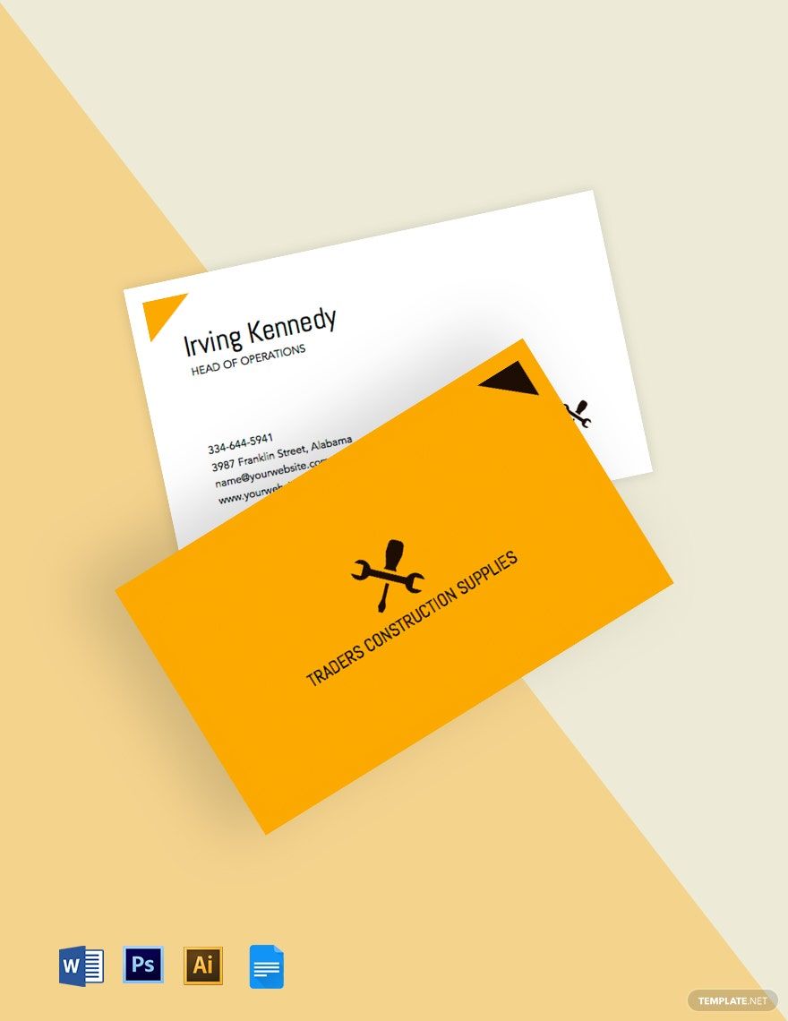 Building Materials Business Card Template