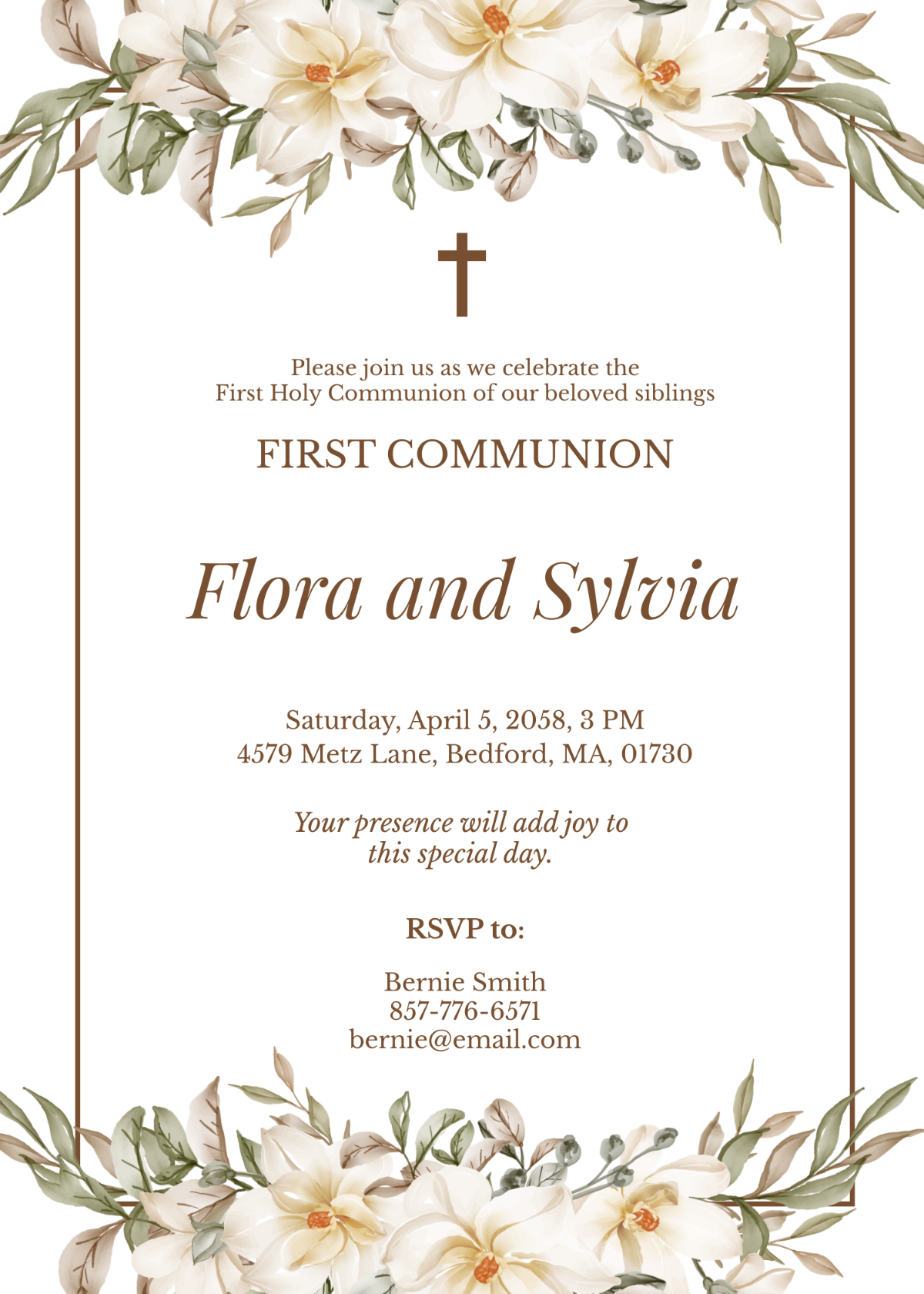 Sibling First Communion Invitation