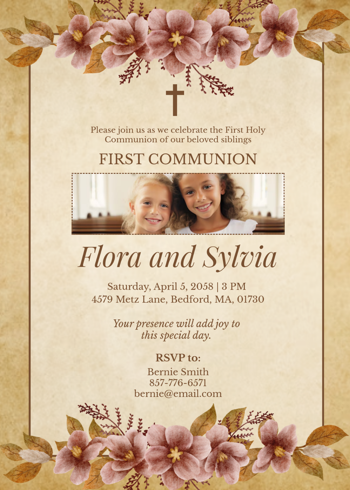 Free Printable First Communion Invitation to Customize Online
