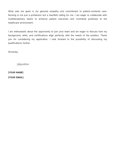 Free Nurse Cover Letter For Fresher to Edit Online