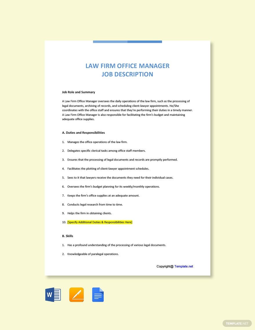 Healthcare Lawyer Job Ad and Description Template