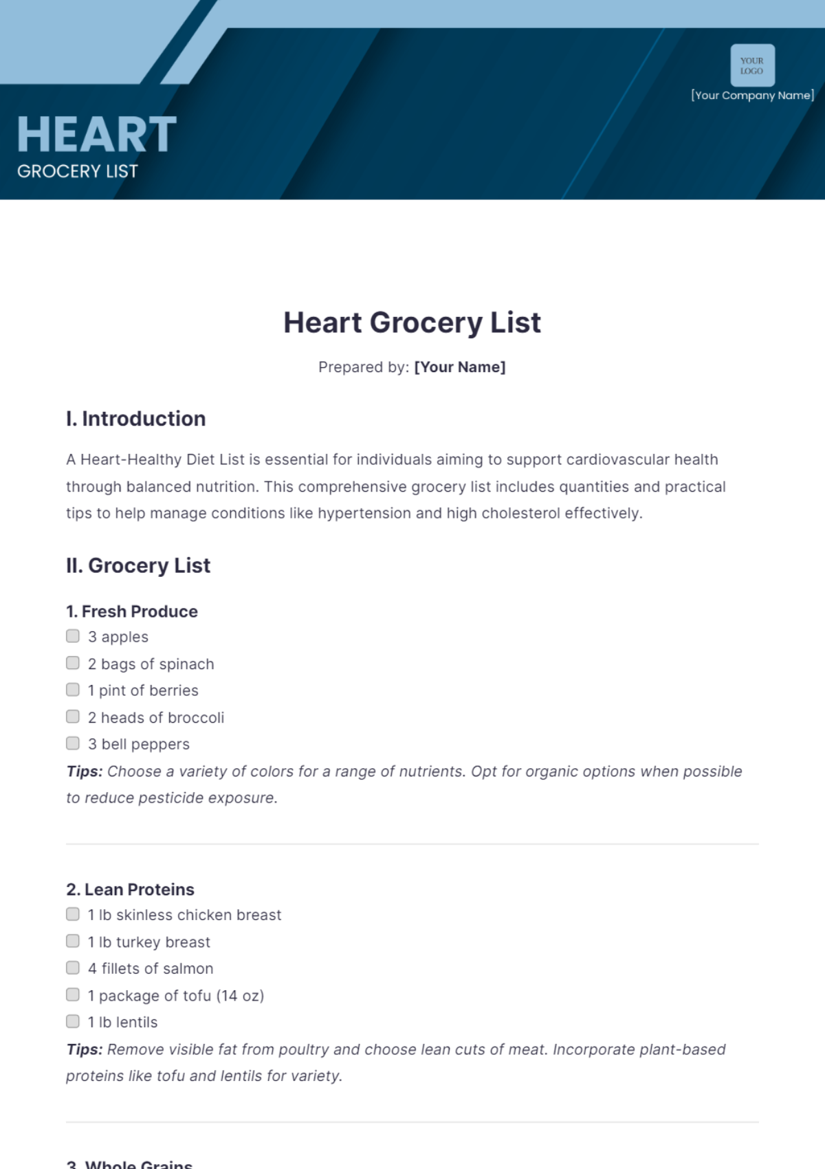 Heart Grocery List Template - Edit Online & Download