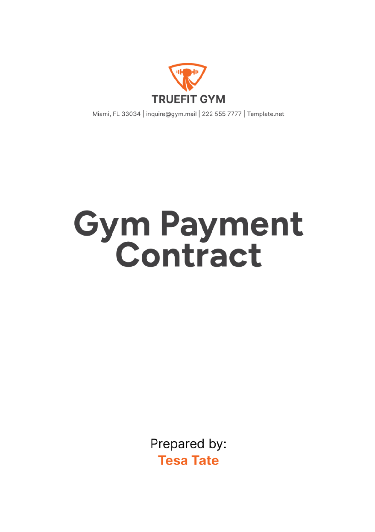 Gym Payment Contract Template - Edit Online & Download