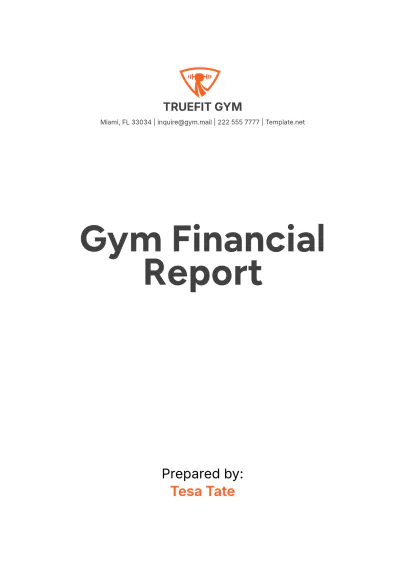 Free Gym Financial Report Template to Edit Online