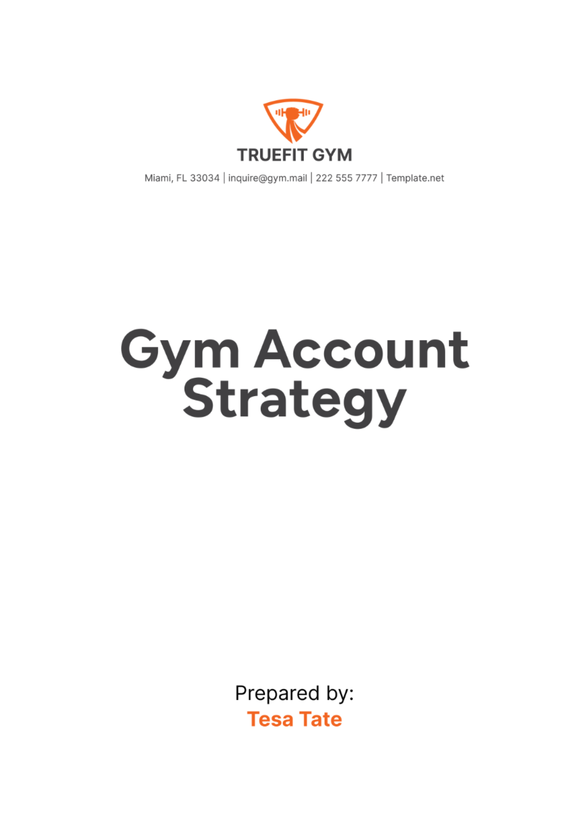 Gym Account Strategy Template - Edit Online & Download