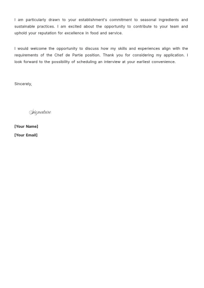 Free Food Service Application Cover Letter to Edit Online