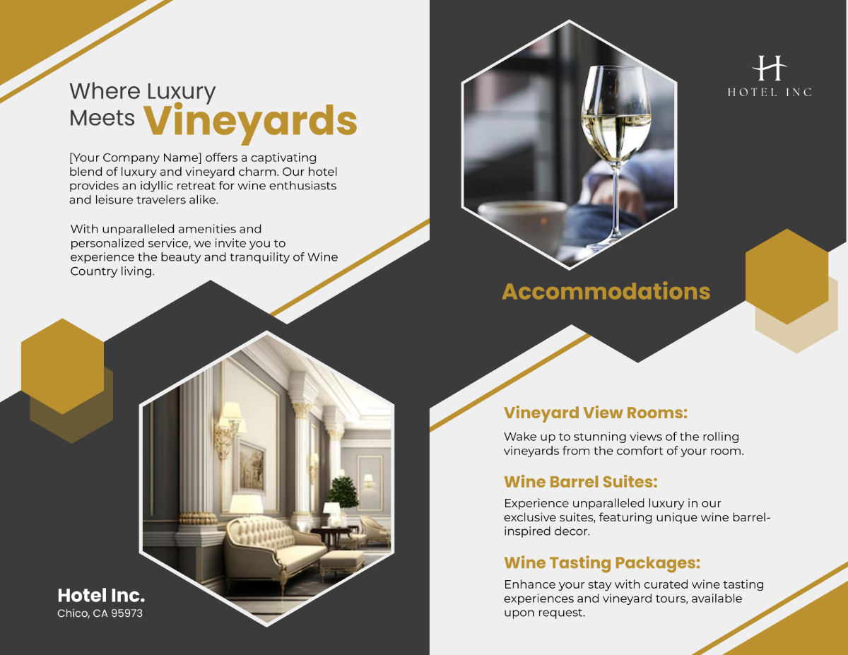 Wine Country Hotel Bi-Fold Brochure