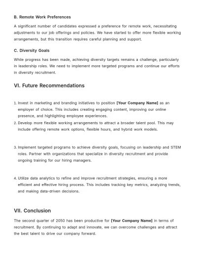 Free Quarterly Recruiting Report Template to Edit Online