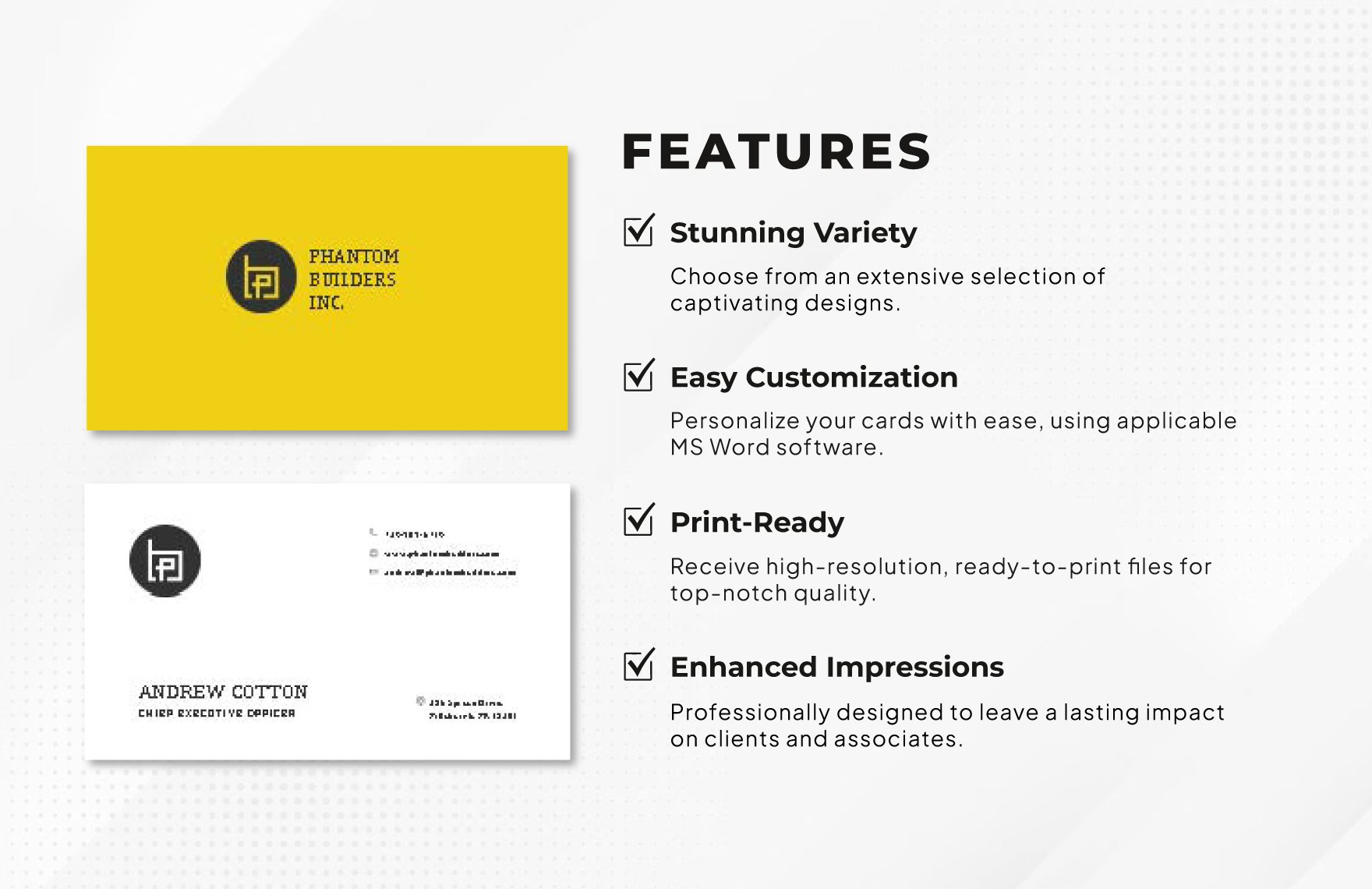 Builders Business Card Template