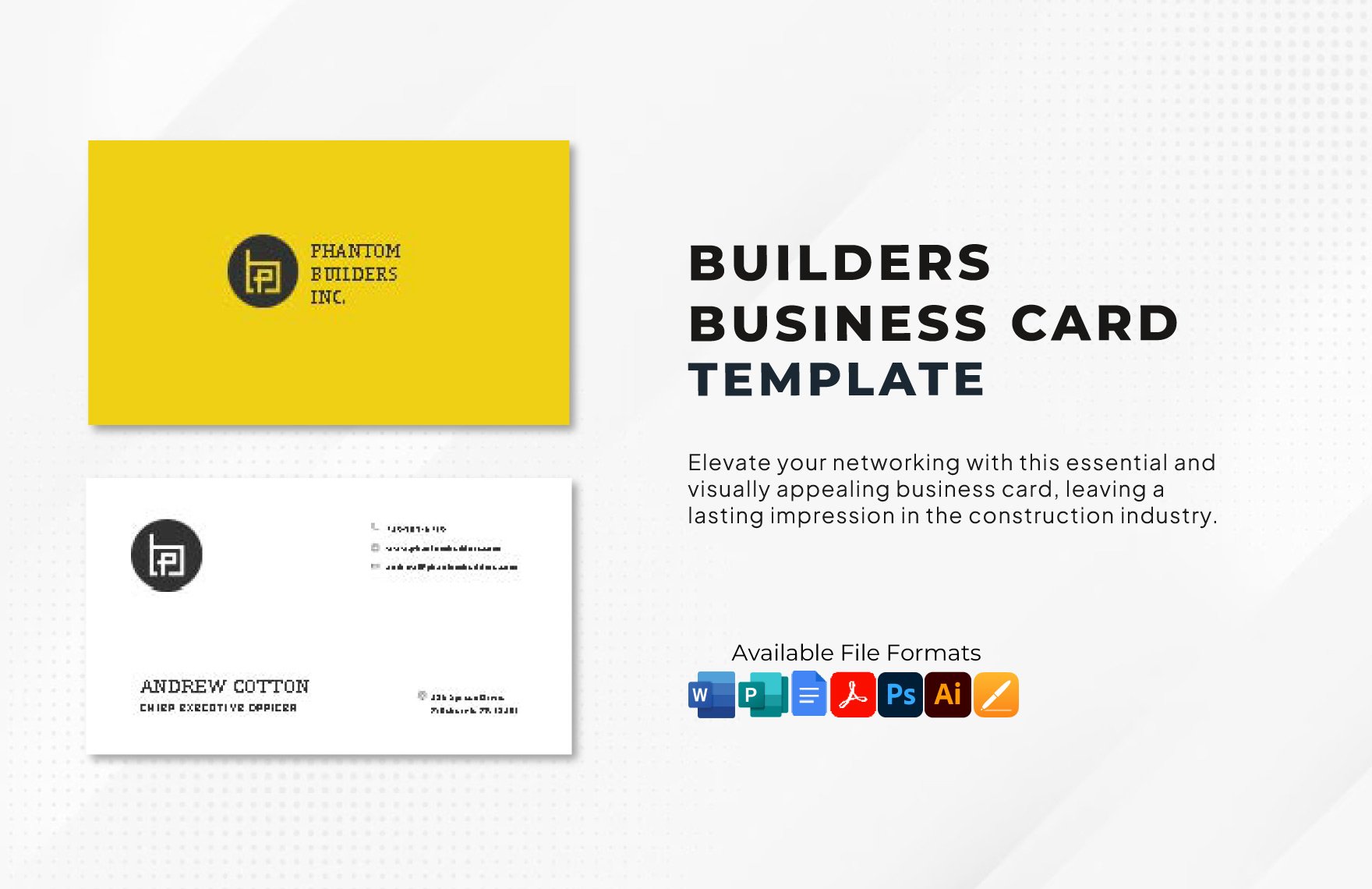 Builders Business Card Template