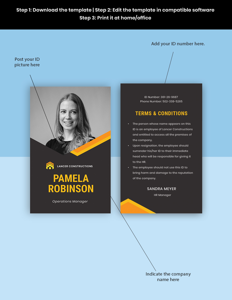 Contractor ID Card Template