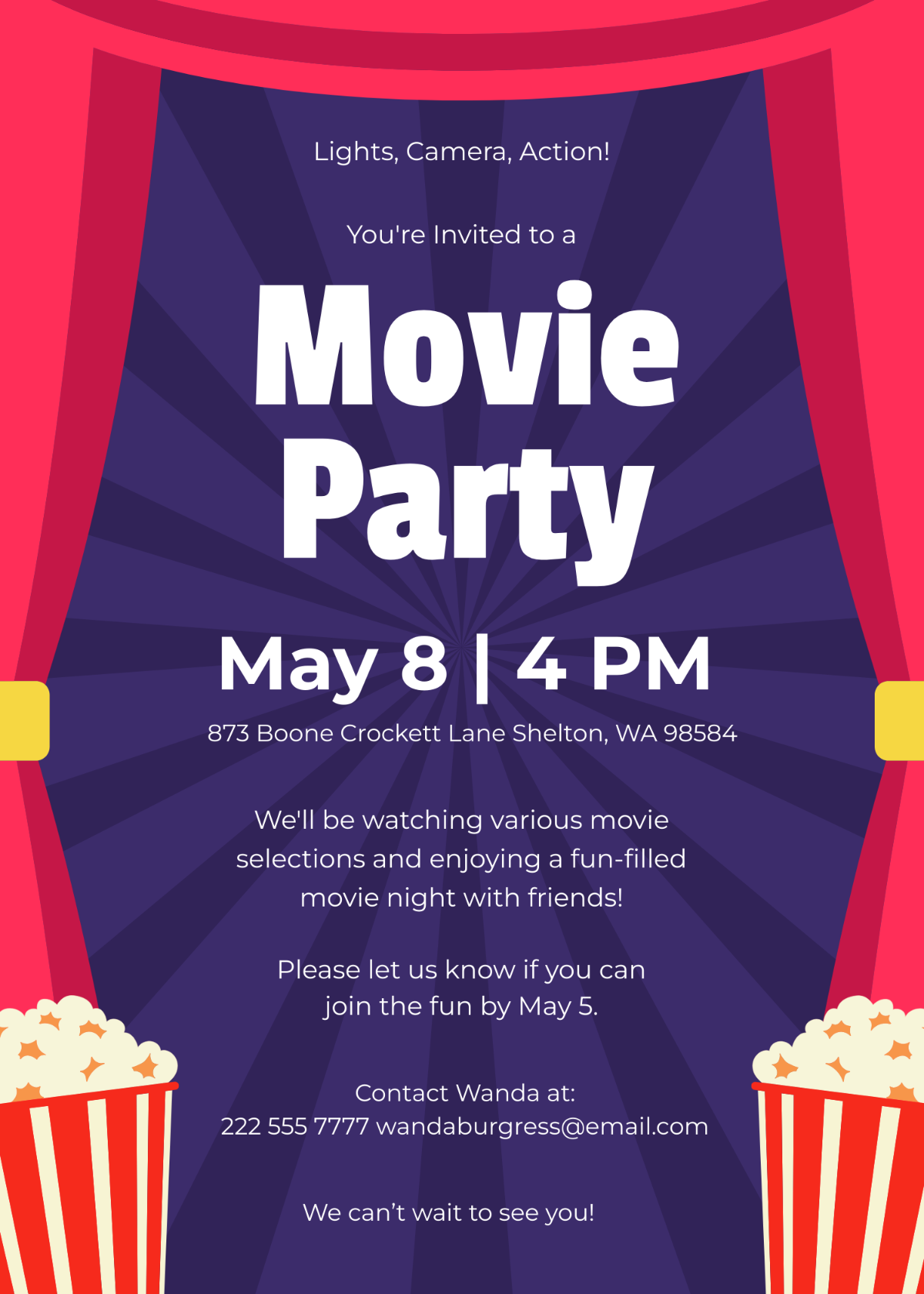 Kids Movie Party Invitation