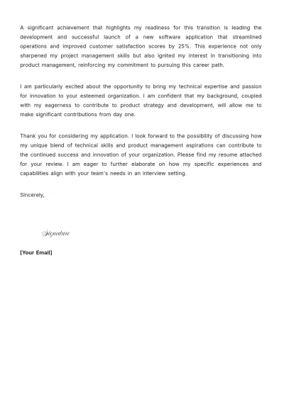 Free Career Transition Cover Letter to Edit Online
