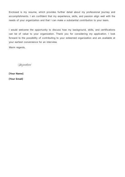 Free Consulting Application Cover Letter to Edit Online