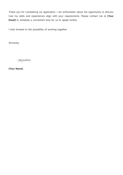 Free Freelance Application Cover Letter to Edit Online