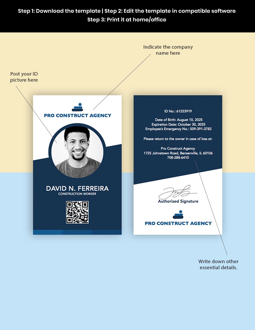Worker ID Card Template