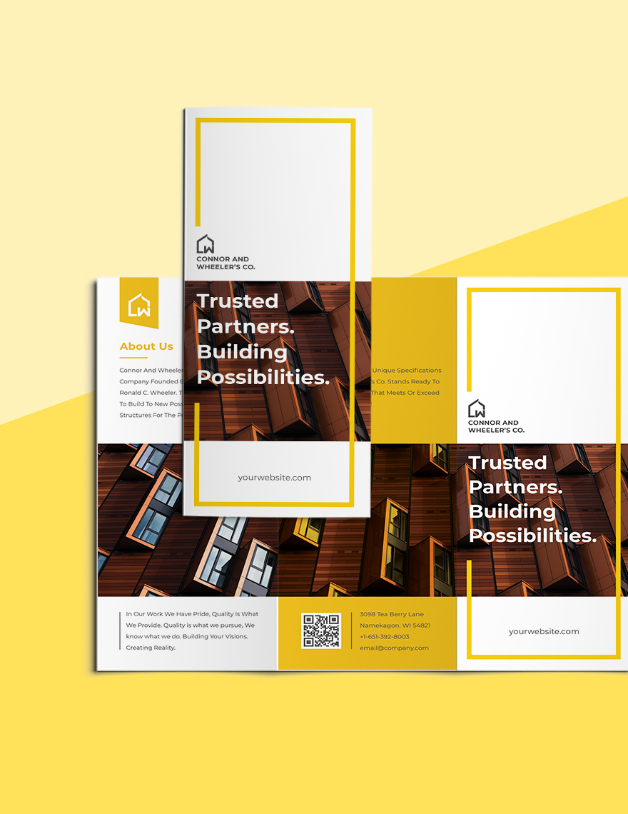 Commercial Construction Tri-Fold Brochure Template