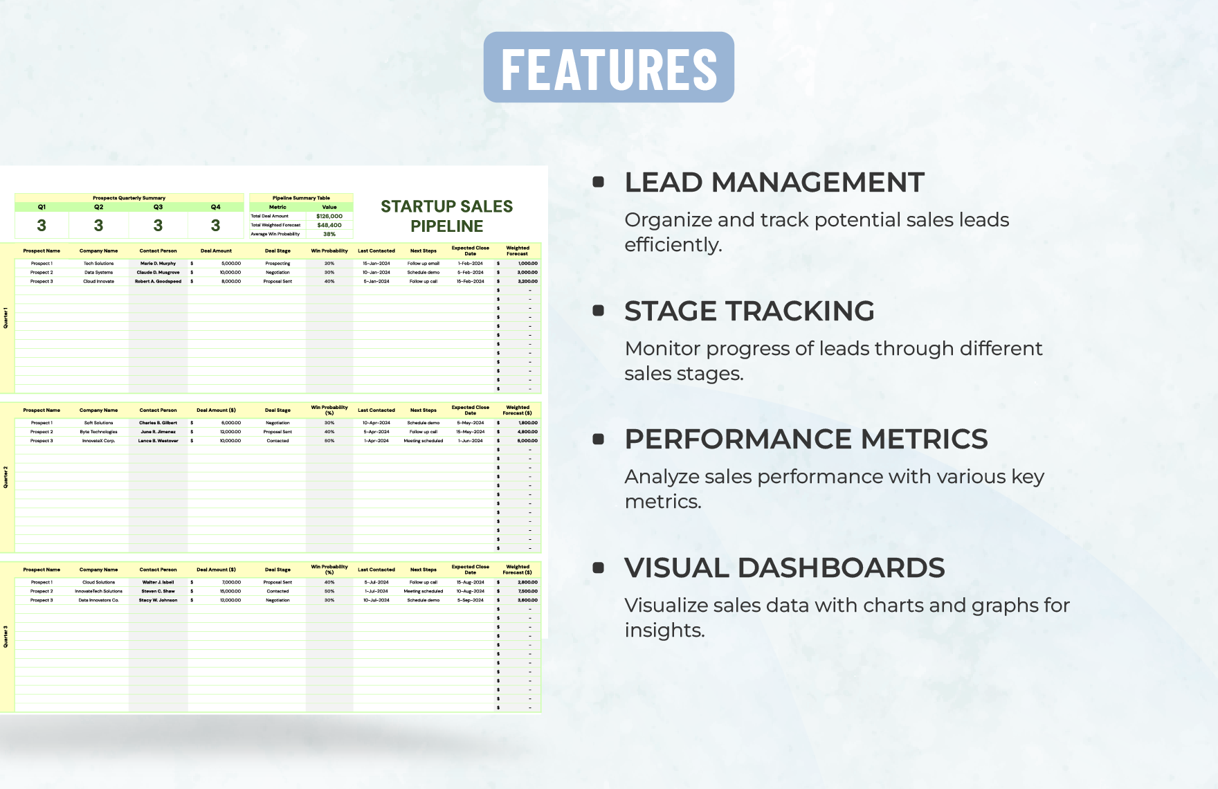 Startup Sales Pipeline Tracker Template