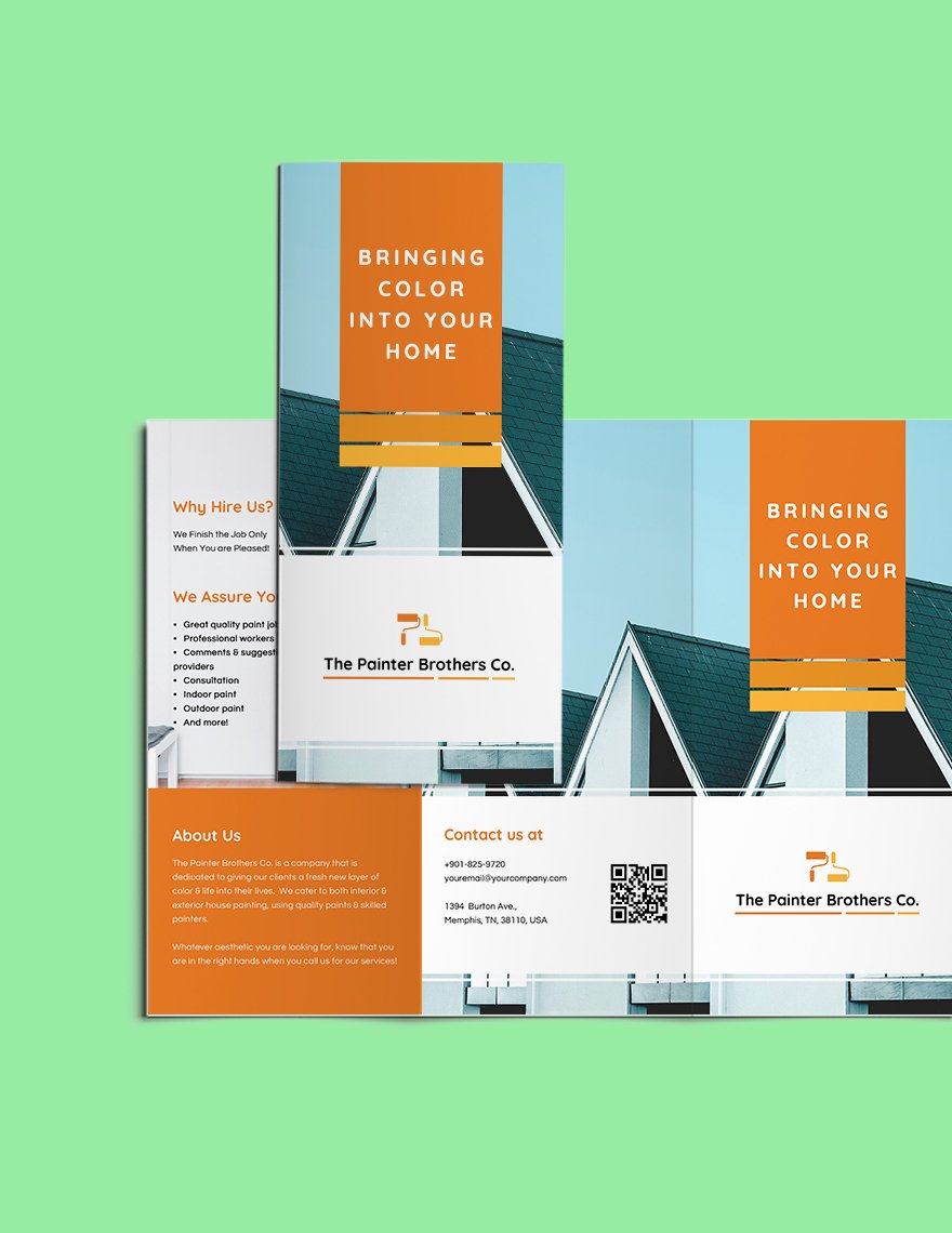House Painting Contractor Tri-Fold Brochure Template