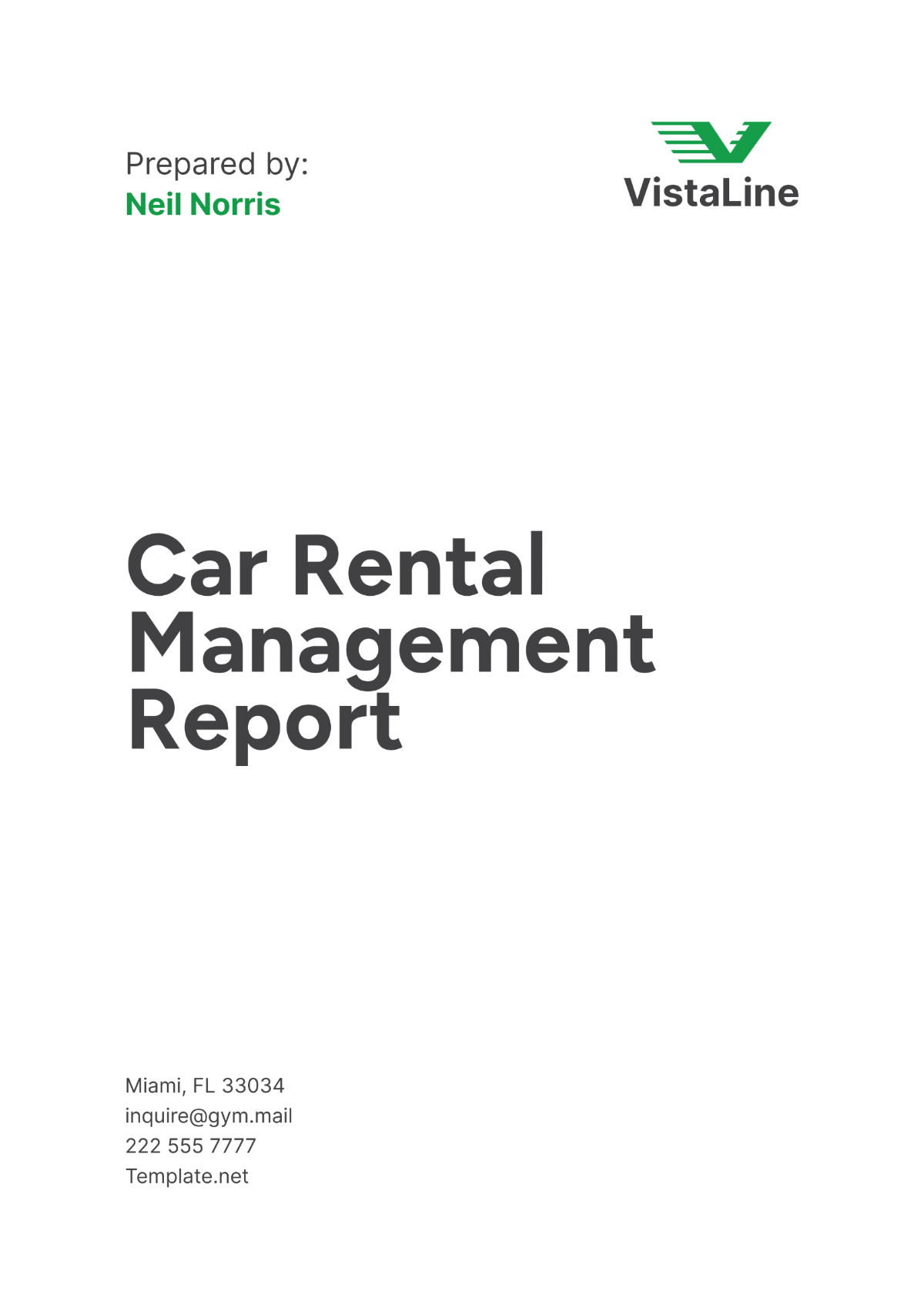 Car Rental Management Report Template - Edit Online & Download