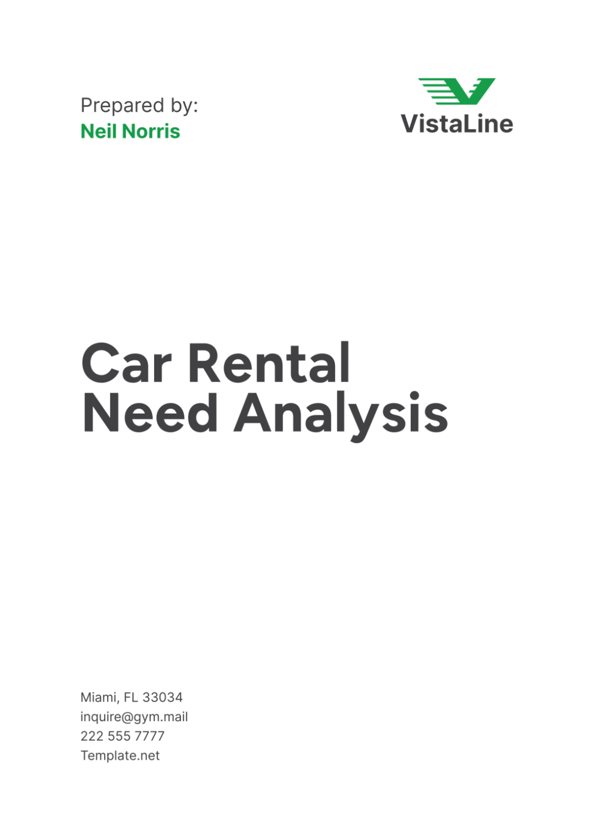 Car Rental Need Analysis Template - Edit Online & Download