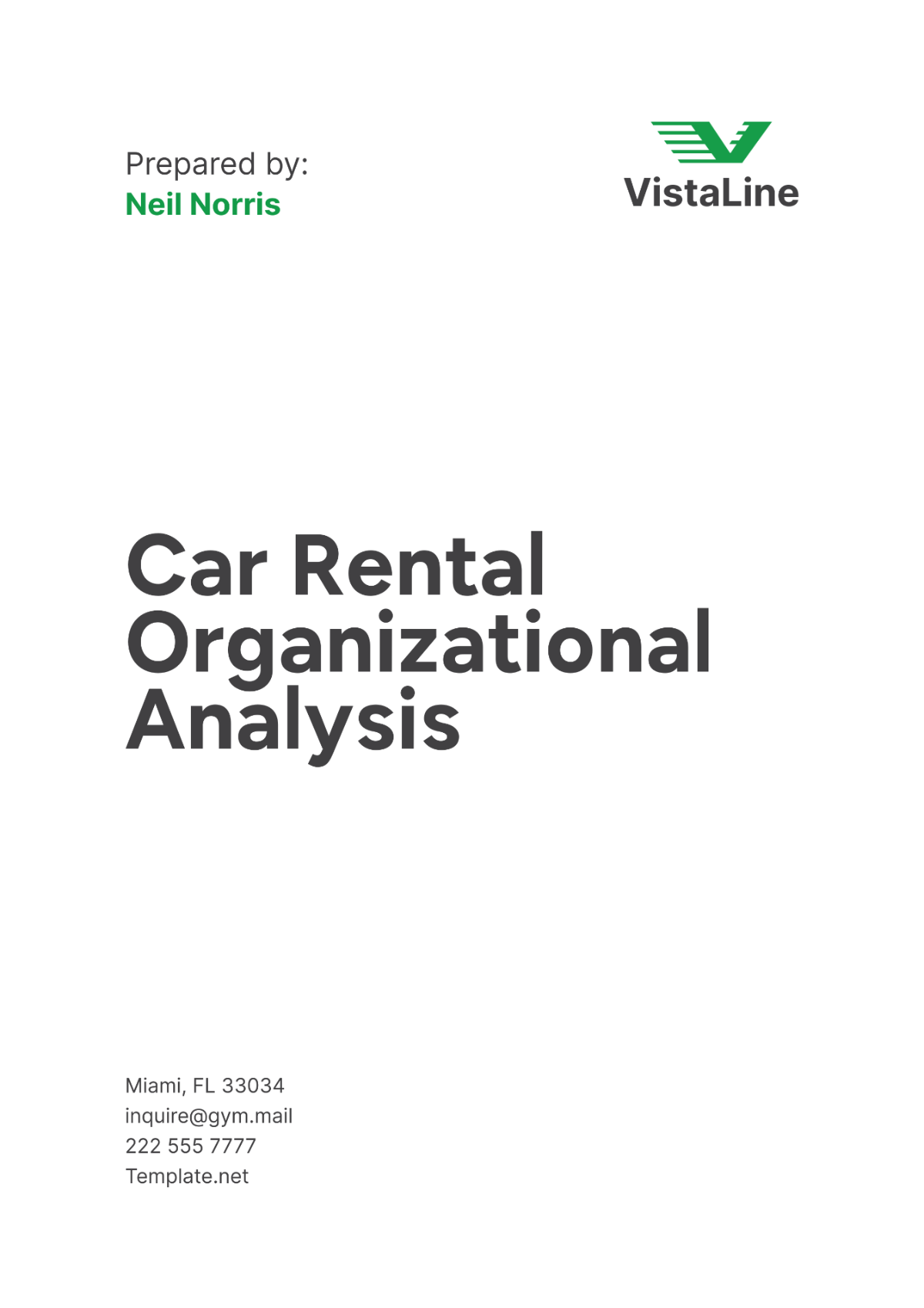 Car Rental Organizational Analysis Template - Edit Online & Download