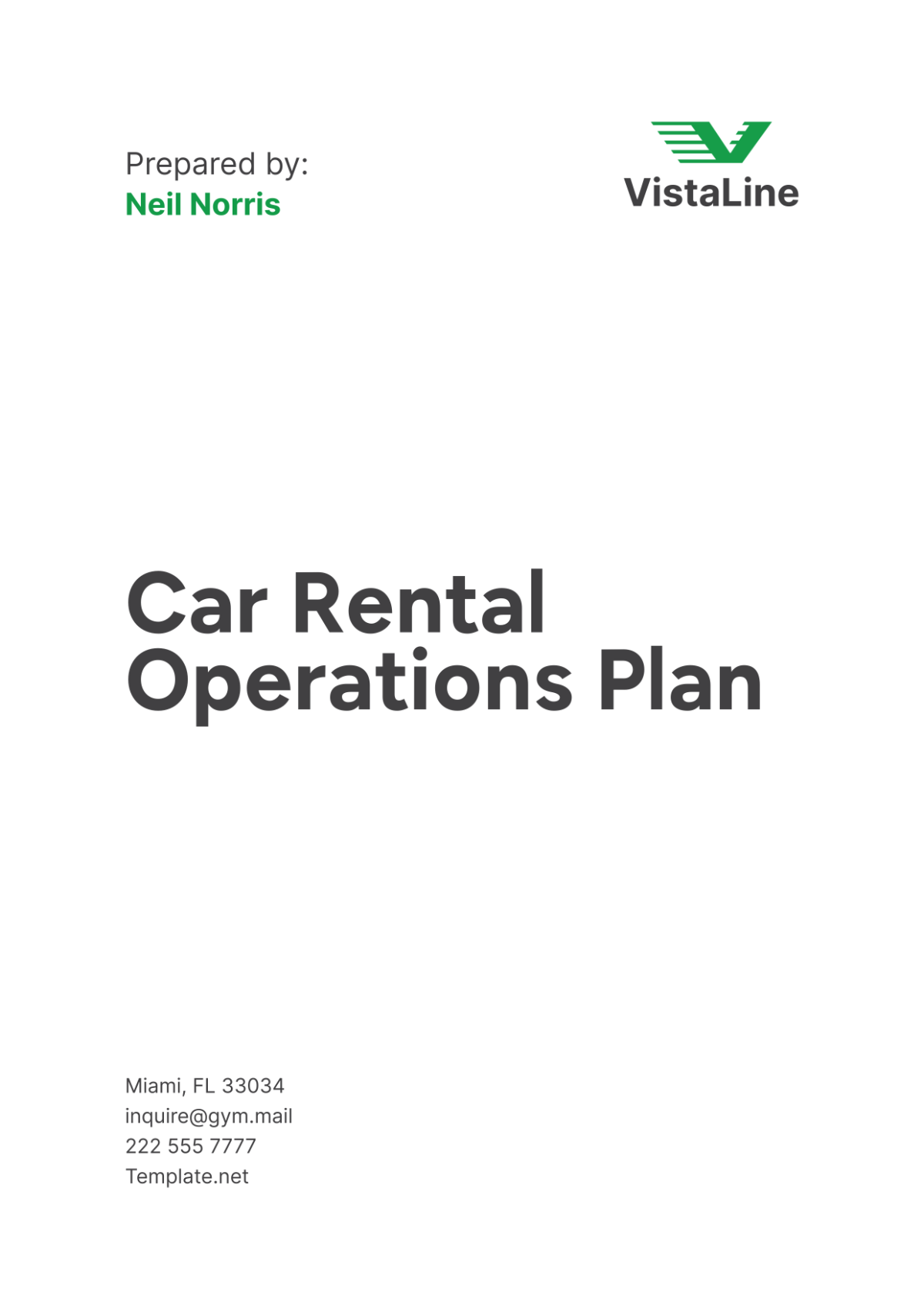 Car Rental Operations Plan Template - Edit Online & Download