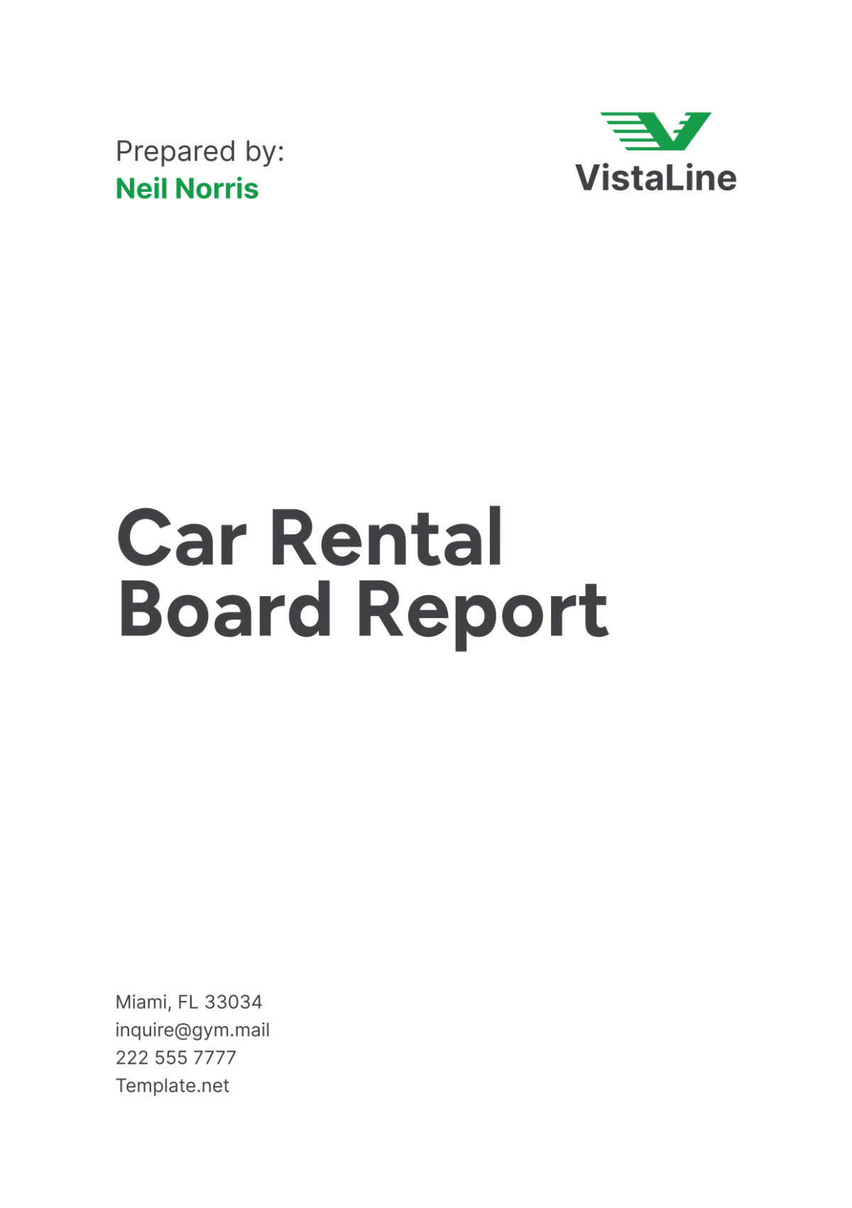 Car Rental Board Report Template - Edit Online & Download